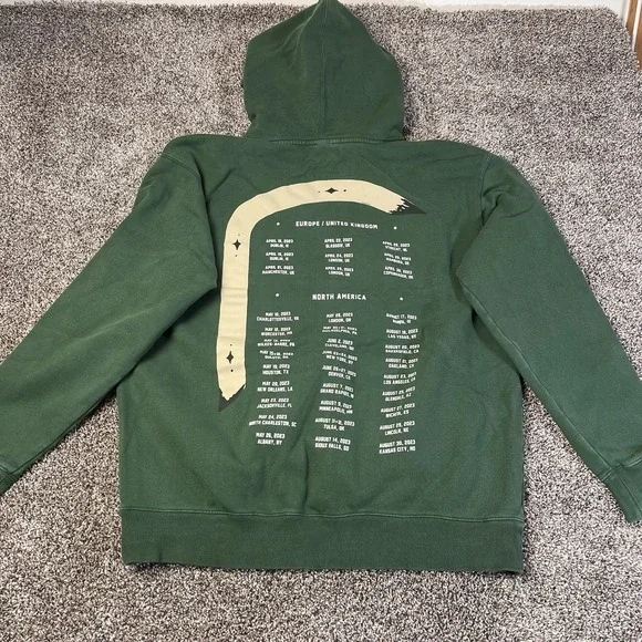 Zach Bryan 2023 Men's Size XL Country Music Tour Merch Thick Heavy Green Hoodie - Picture 10 of 13